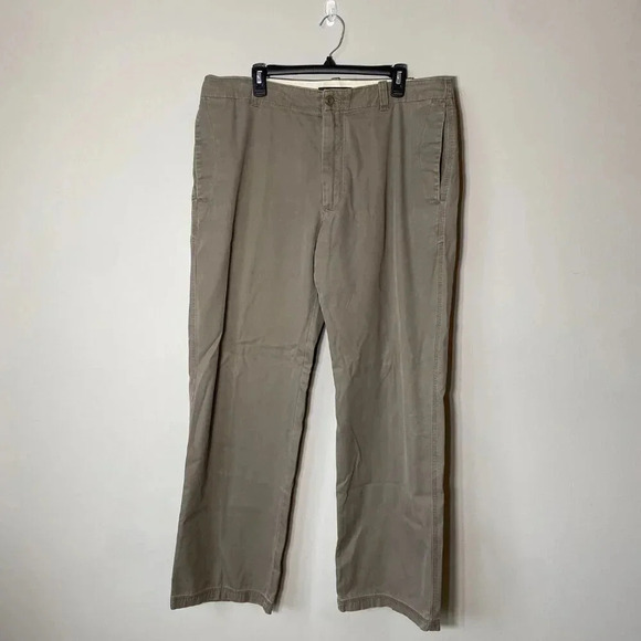 Vintage Banana Republic Men's 36x34 Flat Front Straight Leg Chino Brown Pants - Picture 2 of 14